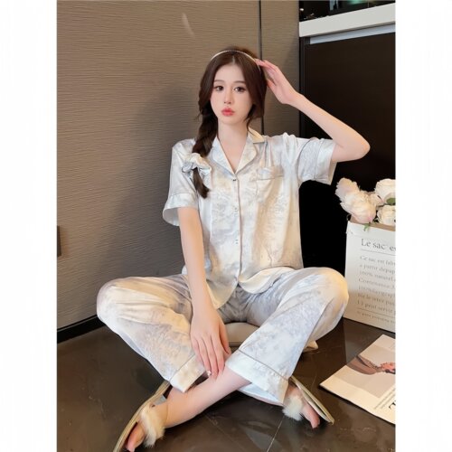 维多利亚真丝睡衣女桑蚕丝家居服