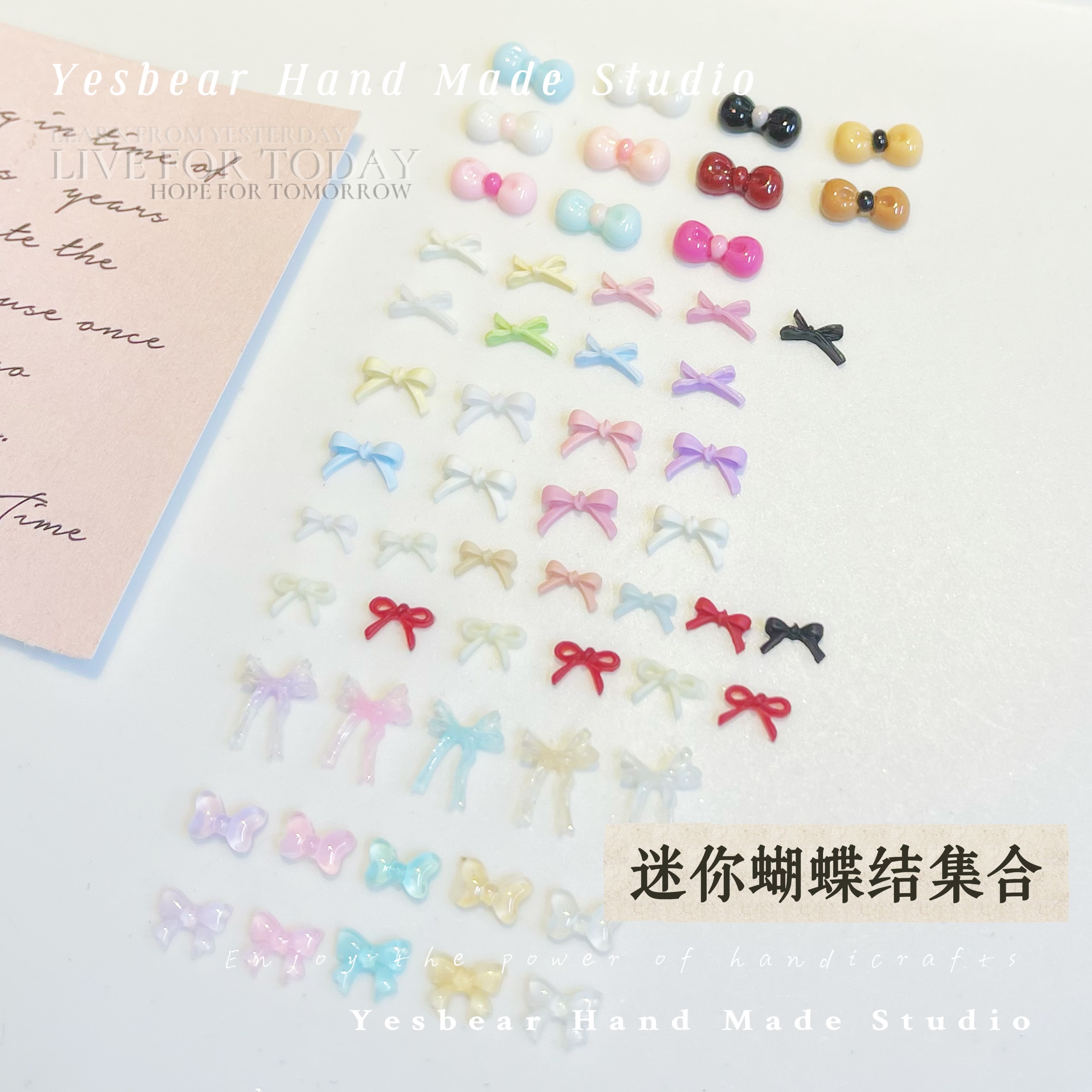 Yesbear大熊手作  迷你蝴蝶结领结 DIY捏捏奶油胶滴胶美甲小饰品