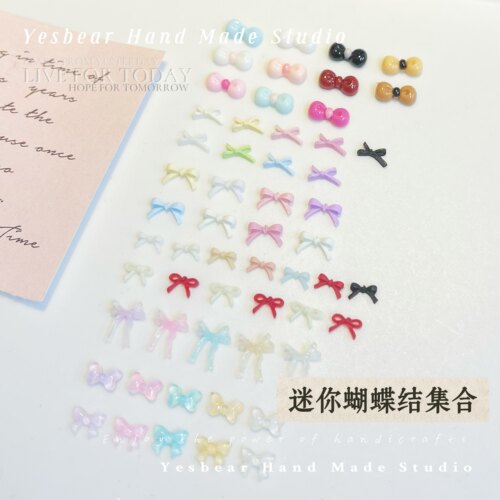 Yesbear大熊手作  迷你蝴蝶结领结 DIY捏捏奶油胶滴胶美甲小饰品