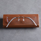 手工2025新款 无框眼镜架单孔纯钛合金超轻无螺丝2190大脸潮明星款