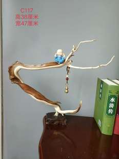 崖柏根雕艺毛笔挂玄关办公室桌面客厅民宿家居创意手串架饰品摆件