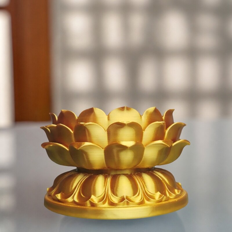 圆底座家用金色观音菩萨佛像供座台财神爷神像增高佛像莲花供奉台