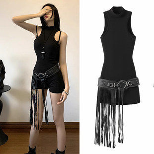 爵士跳舞蹈舞台装 暗黑甜酷女孩穿搭jazz连衣裤 夜店ds酒吧辣妹套装