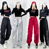 跳舞运动练功裤 爵士舞蹈服风格 女装 韩版 套装 嘻哈街舞女团演出服潮