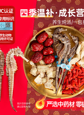海马干一公一母海马田七煲汤料包黄芪麦冬非中药材饮片增儿童高汤