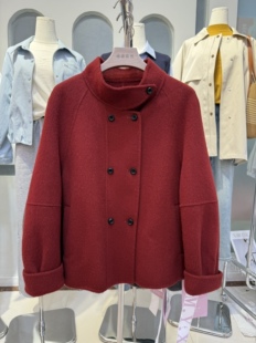 冬季春新款双面羊绒大衣女短款小个子时尚宽松复古羊毛时尚上衣