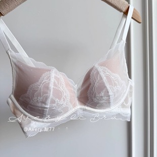 法式 性感蕾丝内衣网纱文胸女小胸聚拢显大上托防下垂少女文胸套装