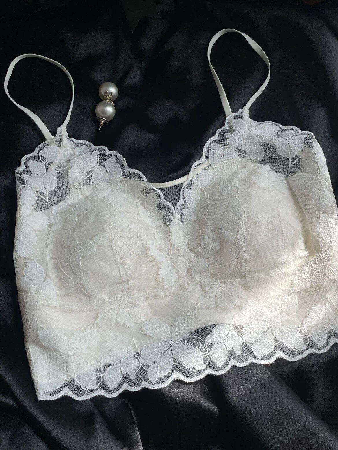 bmunderwear大露背美背法式蕾丝内衣背心吊带柔软防走光细肩带