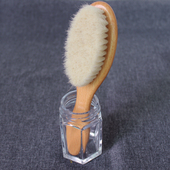 意简家高档榉木山羊洗刷脸部干刷毛婴幼儿童发梳洗头软毛按摩头皮