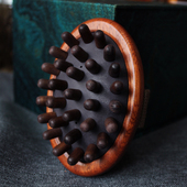 意简家新款 红檀木气垫按摩刷榉木气囊刷身体刷精油刷筋络脸部刷子