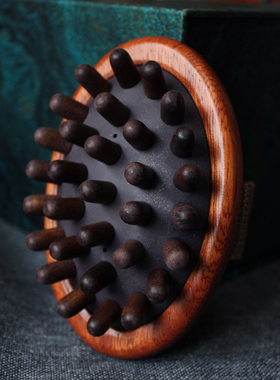 意简家新款红檀木气垫按摩刷榉木气囊刷身体刷精油刷筋络脸部刷子