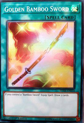 【假面卡牌】游戏王 美英欧版 SR 黄金色的竹光 女神包 SHVA 一刷