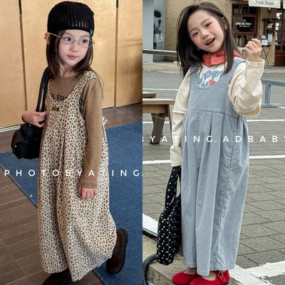 2026韩系春装新童装春装女童裤子韩版春款儿童背带裤裤连体衣7037