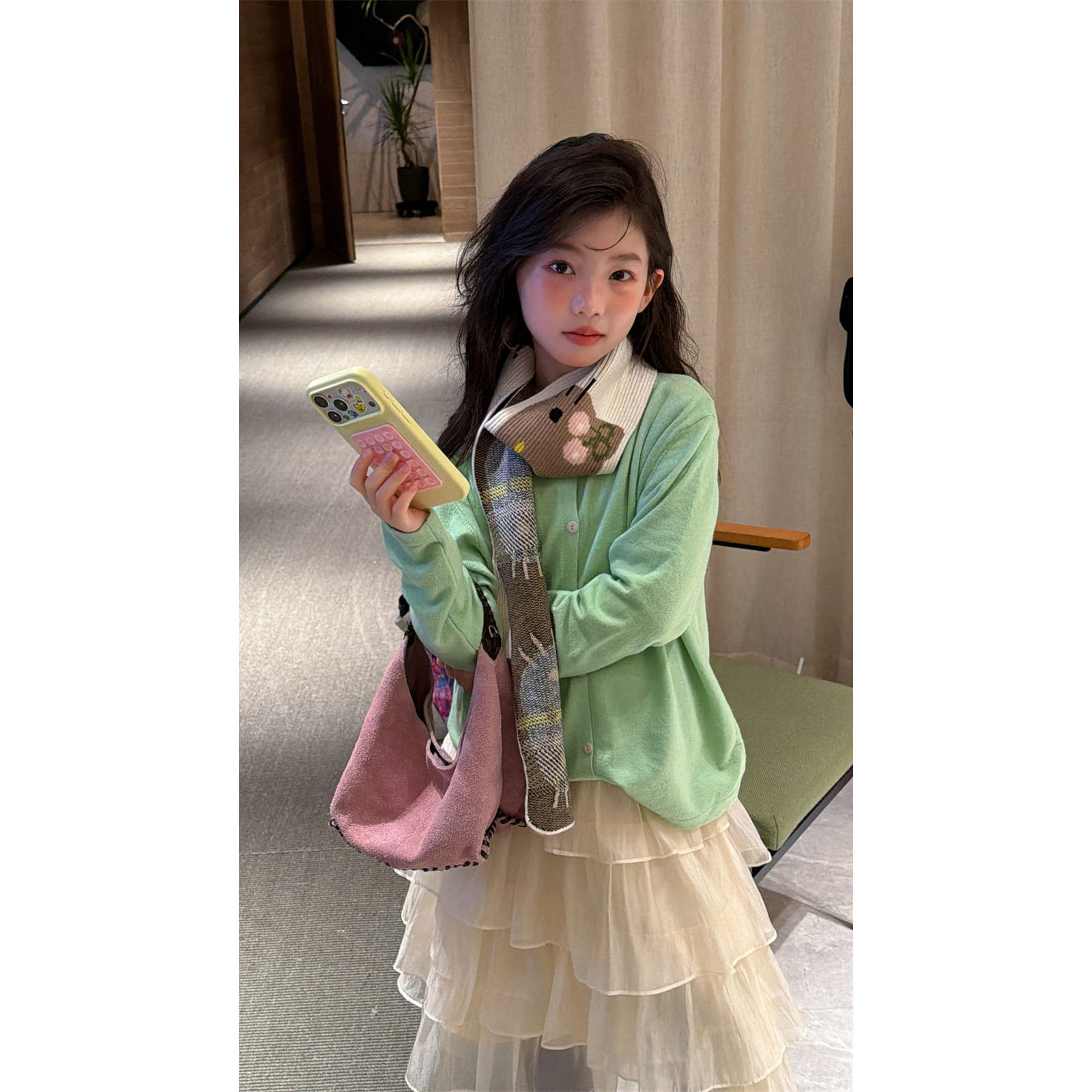 中大韩童装女童毛衣2026秋季新款韩系马卡龙多色软糯毛衣开衫潮童