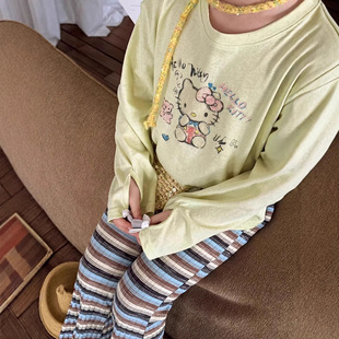 韩系夏 童装儿童闪亮撒银卡通打底衫2026春夏新款弹力舒适宽松T恤