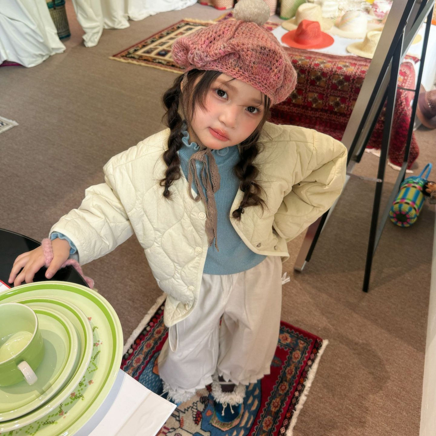 女童2026秋冬新款轻薄棉服儿童韩版洋气时髦抽绳防风外套女孩冬装
