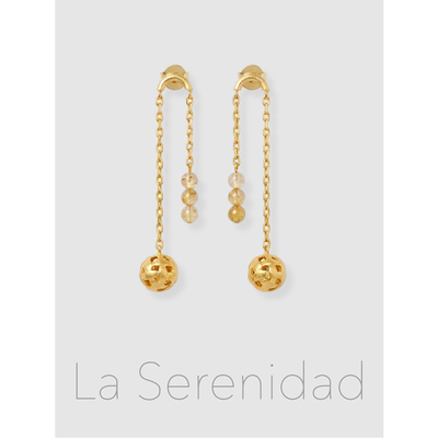 LaSerenidad金色链条流苏耳环
