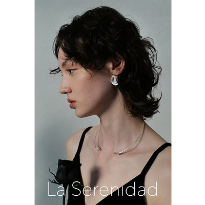 LaSerenidad925银贝珠年轮耳钉