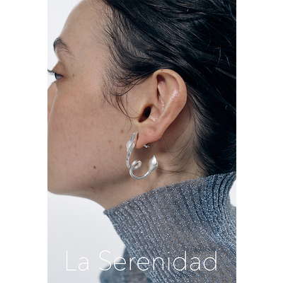LaSerenidad纯银叶子立体感耳环