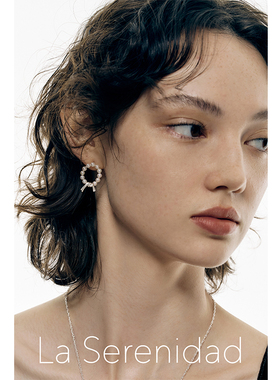 LaSerenidad扭纹绳结立体造型耳钉 磨砂金属简约小众原创耳环礼物