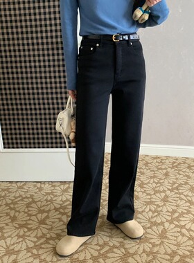 Chic Studio 万搭选手 修腿型窄版直筒显瘦加绒牛仔裤