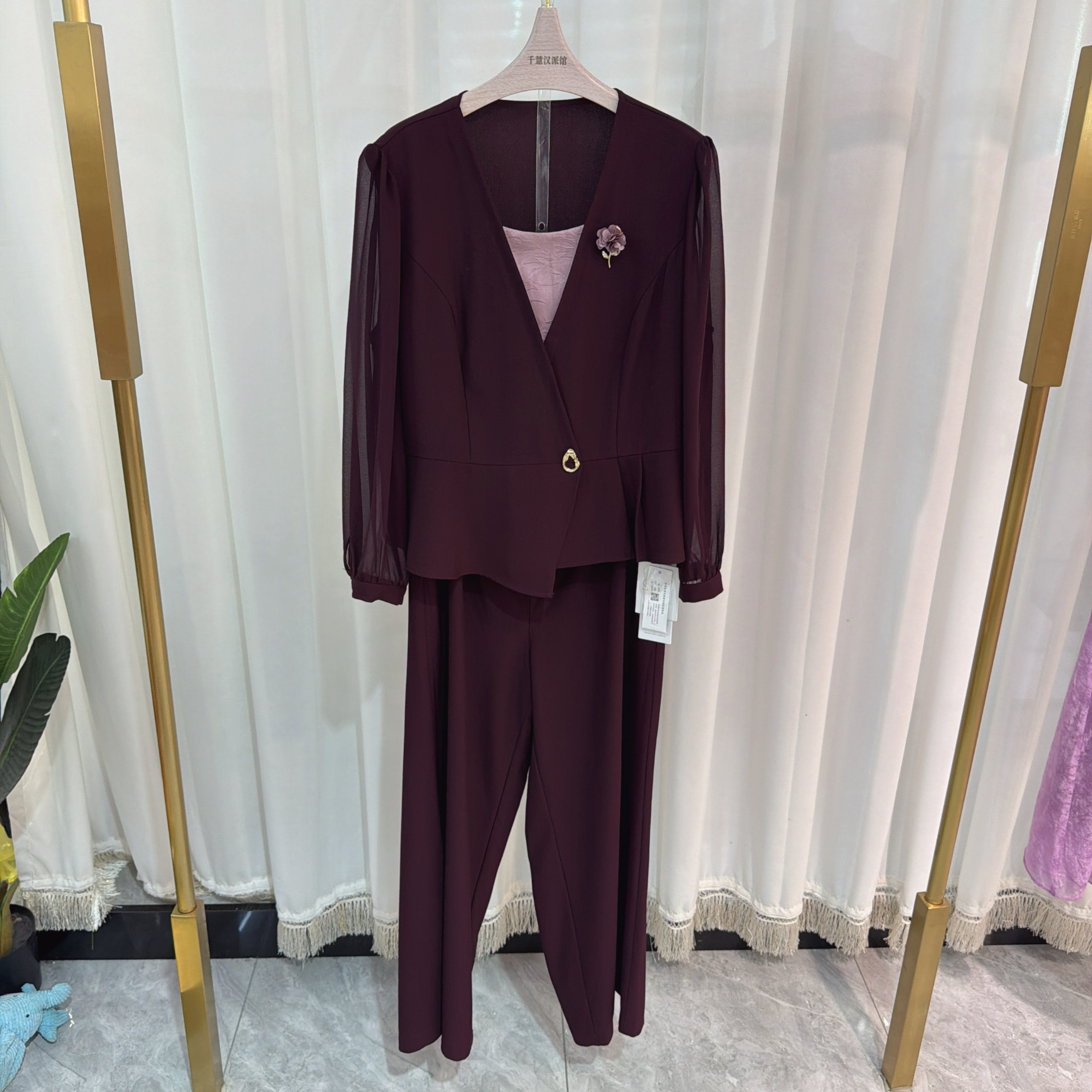 MDG622755套裤女假两件上衣裤子