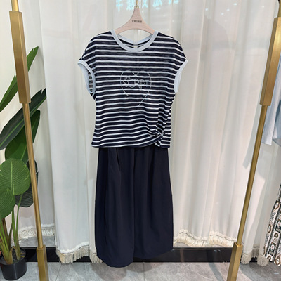 26CNM-2031套裤女条纹上衣裤子