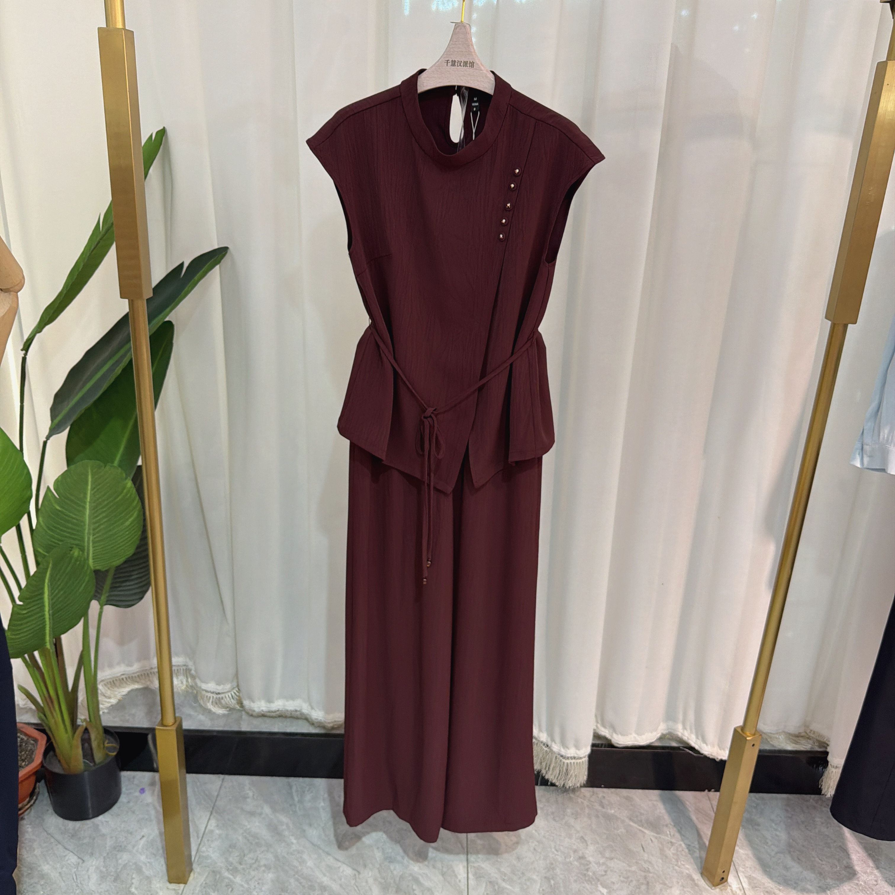 26T278套裤女无袖系带上衣裤子