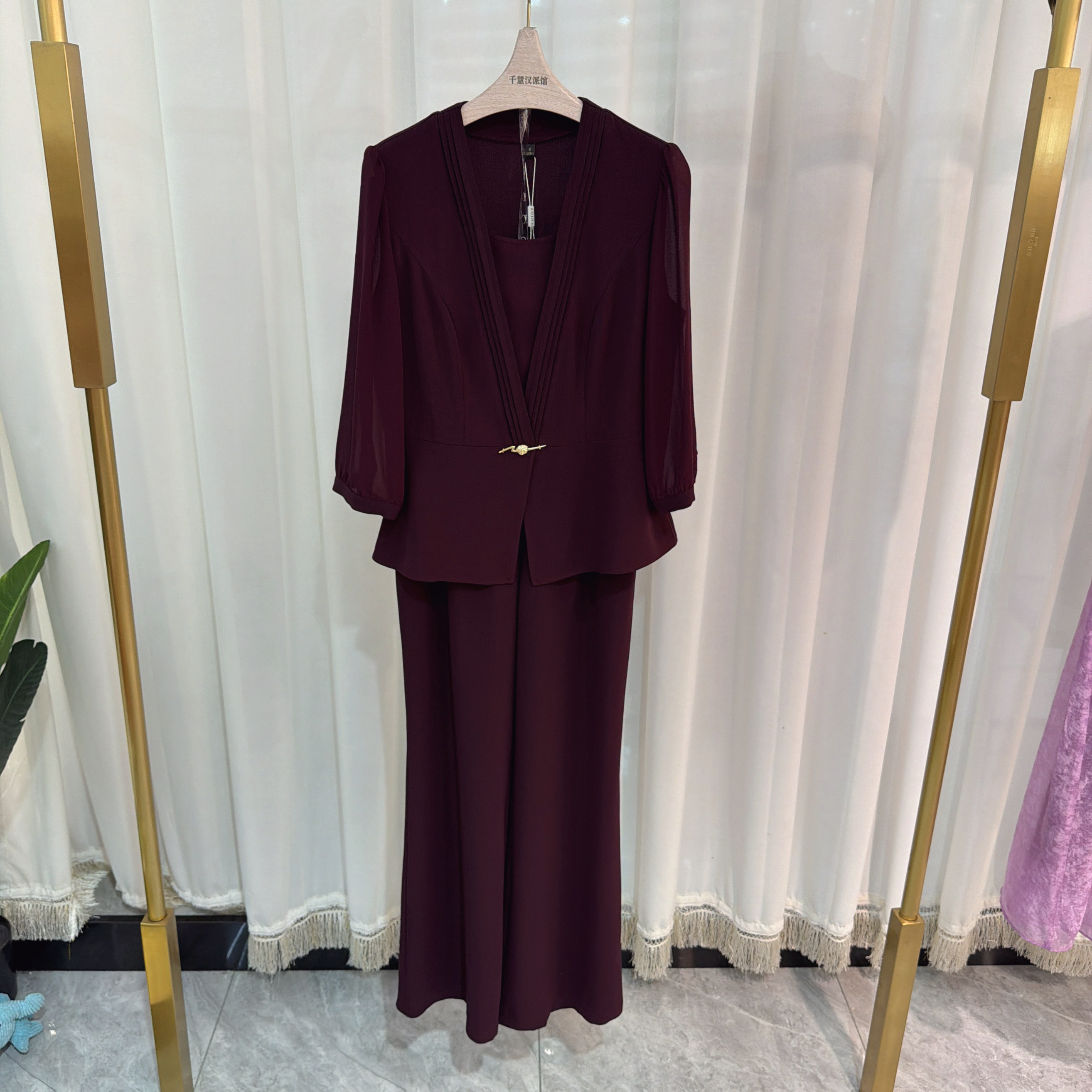 86MK7603套裤女假两件上衣裤子