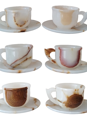 巴基斯坦进口手工天然玉石咖啡杯摆件家居装饰品