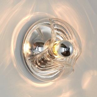 入户灯玄关氛围玻璃法式床头灯装饰设计师包豪斯创意过道卧室壁灯