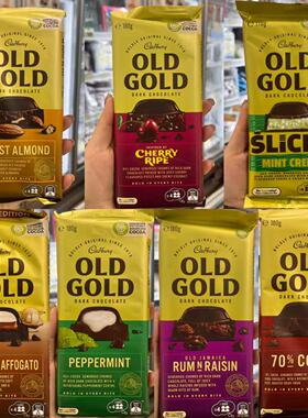 香港代购 澳洲进口 吉百利CADBURY OLD GOLD薄荷夹心黑巧克力180g