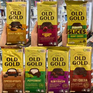 香港代购 澳洲进口 吉百利CADBURY OLD GOLD薄荷夹心黑巧克力180g