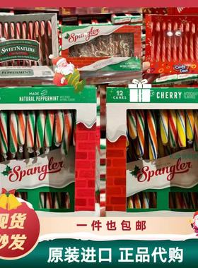香港代购美国进口Spangler圣诞节拐杖糖樱桃水果薄荷味儿童节日糖