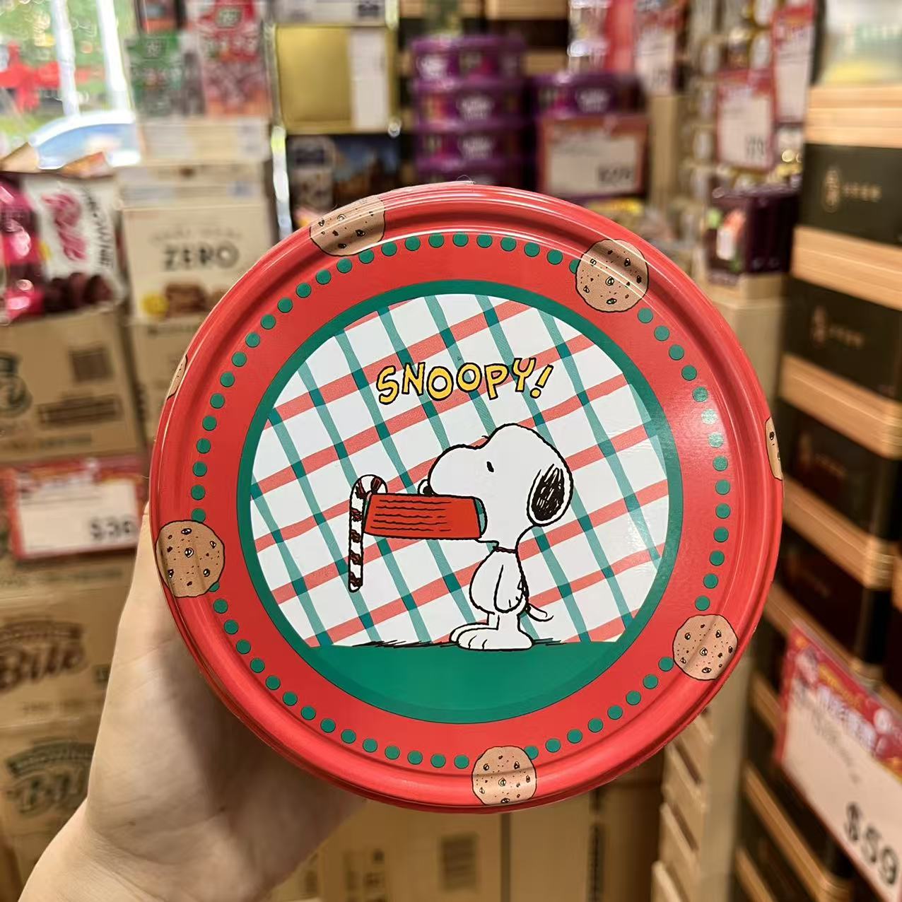 香港代购 丹麦史努比漫画牛油曲奇饼干进口儿童零食铁罐节日礼物