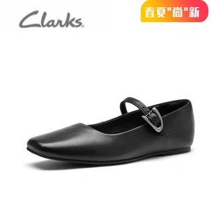 Clarks其乐女鞋新款复古时尚潮流仙女风软皮玛丽珍单鞋 Pure Tbar