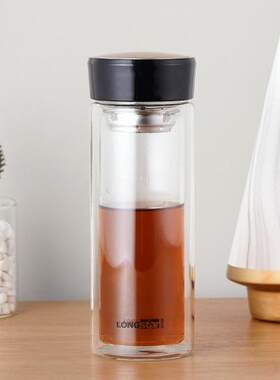 龙士达玻璃泡茶杯双层玻璃