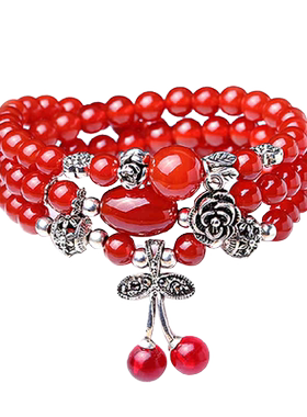 臻唯魅惑樱桃天然手链多层手串