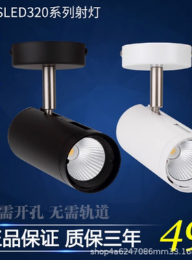 雷士明装SLED320ABC射灯吸顶灯免开孔黑色白色灯具SLED320A12W24W