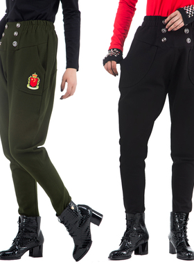 水兵舞服装女跳舞新款长裤裤军绿色舞裤吉特巴舞秋