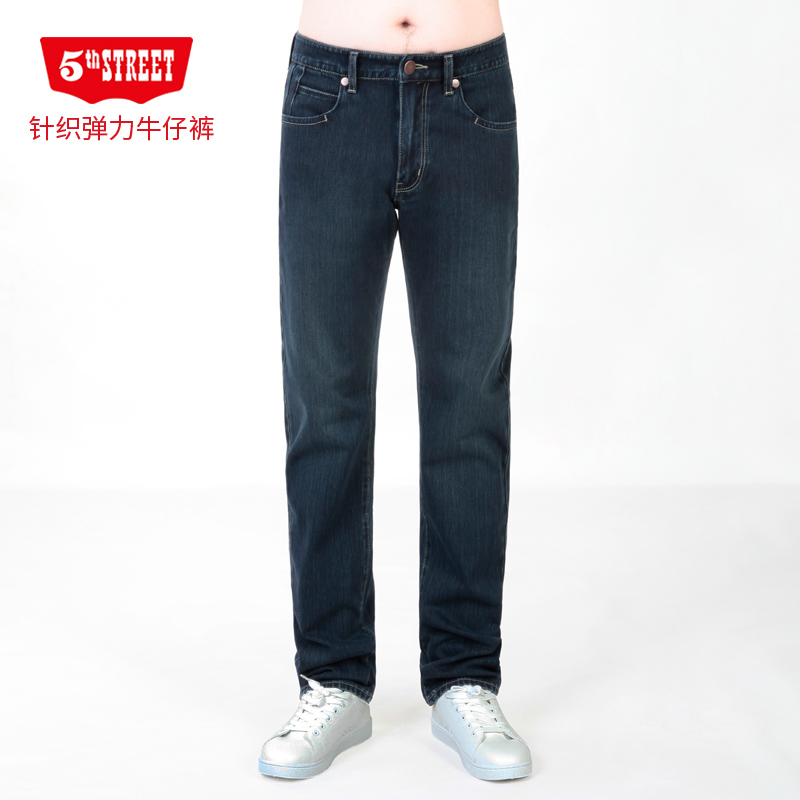 第五街春秋新款中腰直筒针织男装