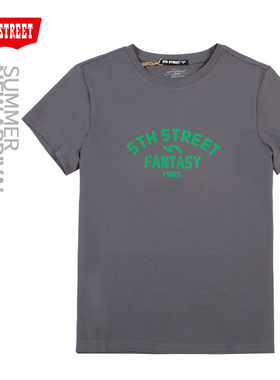 第五街5th street夏季女装修身显瘦简约短袖圆领T恤370812-242