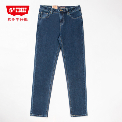 第五街5th street女中腰弹力修身显瘦小直筒牛仔裤615822-243M0