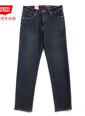 第五街新款宽松加厚牛仔裤冬季男装加绒保暖直筒裤115393-214M0