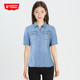 短袖 休闲简约女装 牛仔衬衫 修身 222A0 第五街夏季 上衣640502 新款