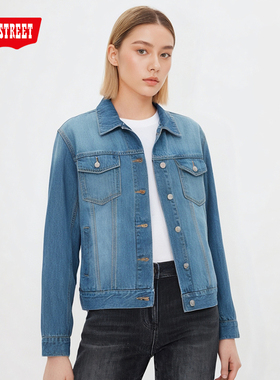 第五街5th street牛仔外套女新款宽松美式休闲百搭夹克350886-241