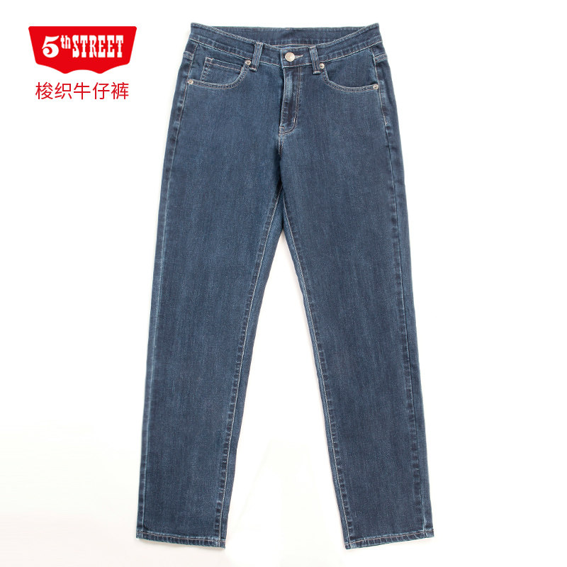 第五街新款弹力韩版修身梭织长裤