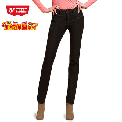 第五街修身显瘦加厚保暖针织长裤