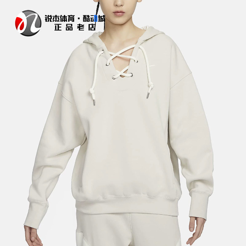 耐克Nike女连帽绑带套头卫衣保暖