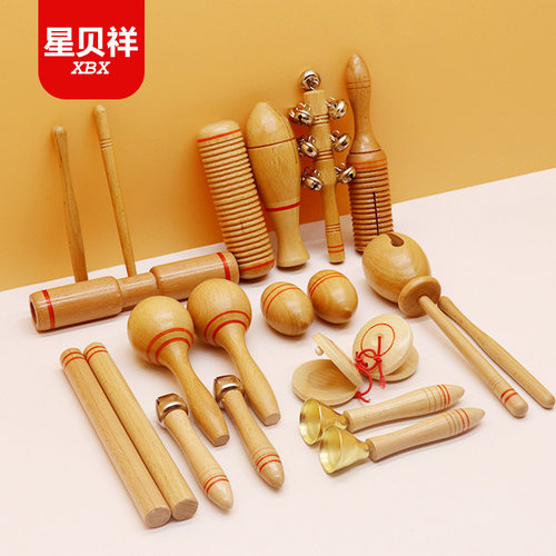 奥尔夫打击乐器榉木铃鼓响板